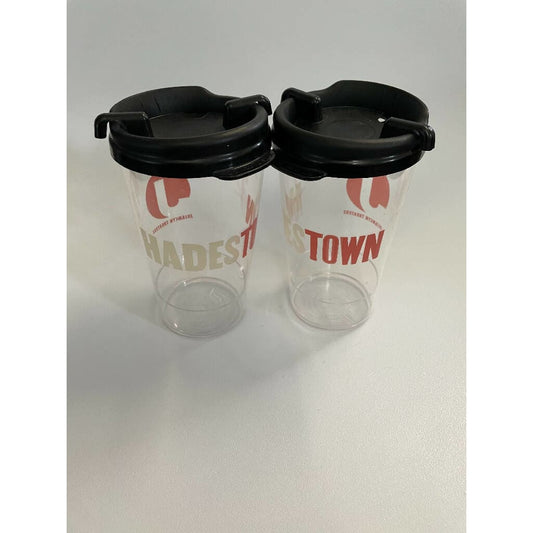 Hadestown Broadway 2019 Collector’s Glasses With Lids. Sold