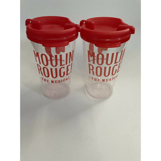 Moulin Rouge Broadway 2019 Collector’s Glasses With Lids.