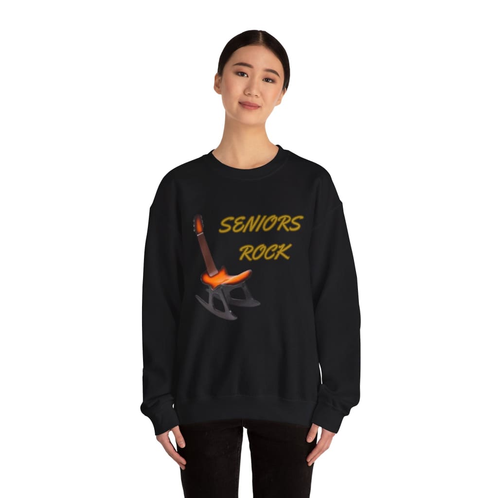 Seniors Rock Crewneck Sweatshirt Printify