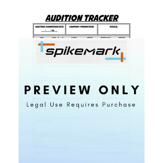 Actor Audition Tracker Spikemark Products
