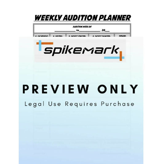 Actor Weekly Audtion Planner Spikemark Products