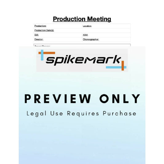 Sm Production Meeting Template Spikemark Products