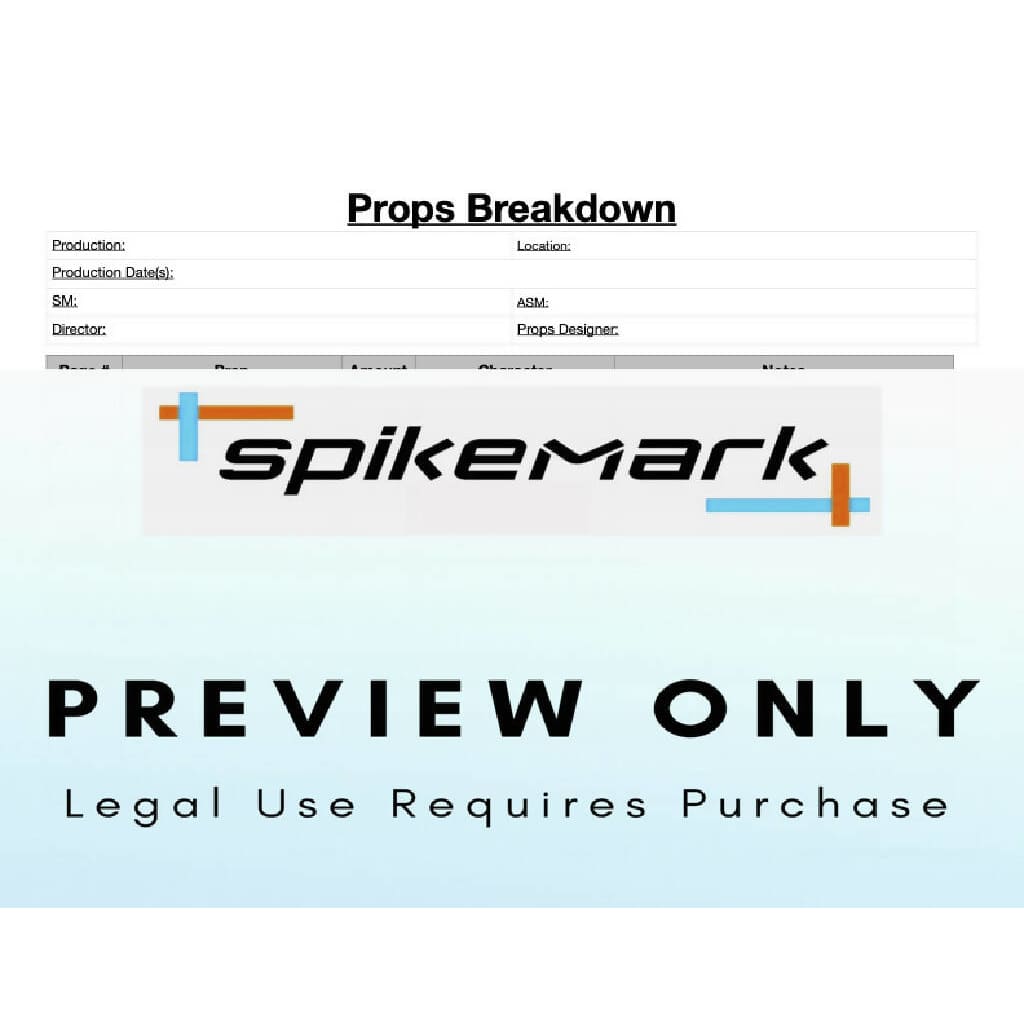 Sm Props List Template Spikemark Products