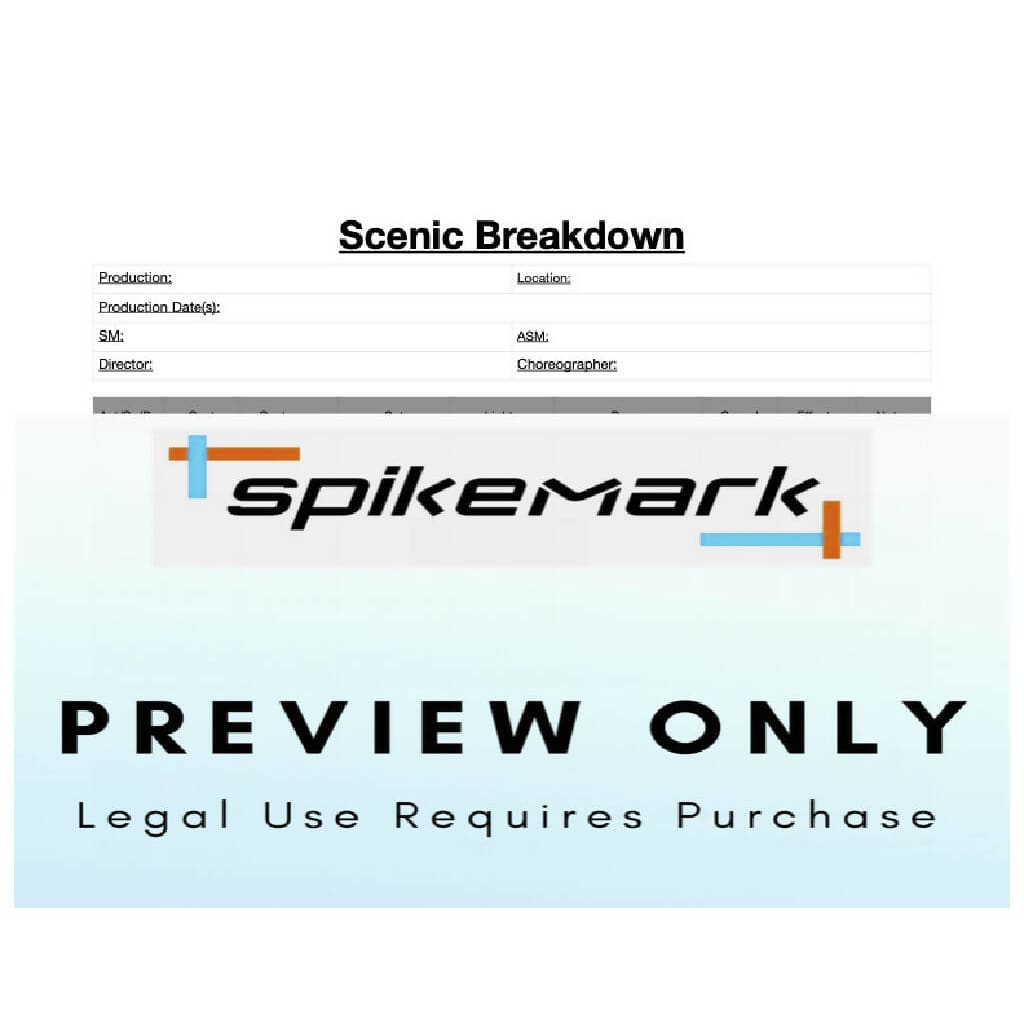 Sm Scenic Breakdown Template Spikemark Products