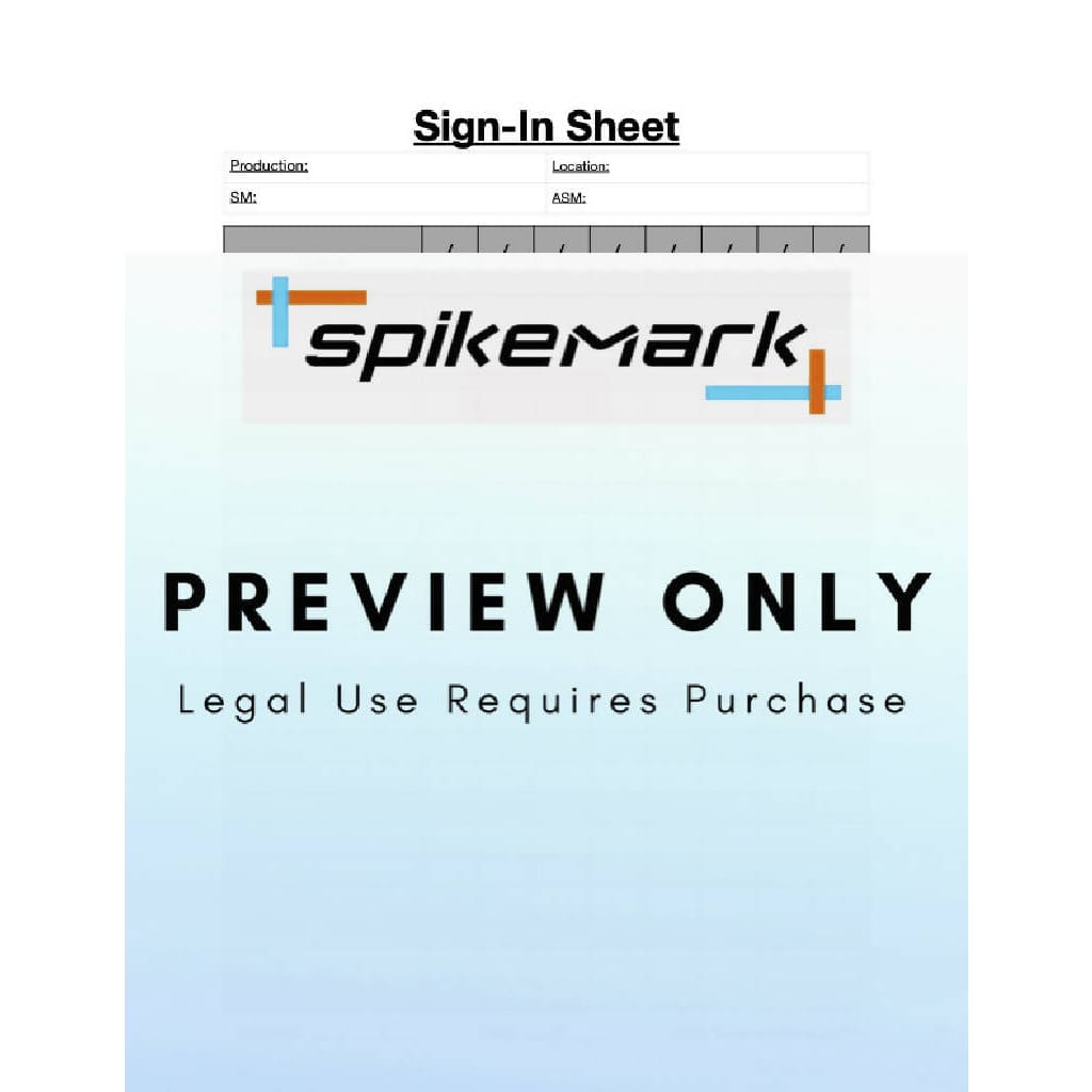 Sm Sign-in Sheet Template Spikemark Products