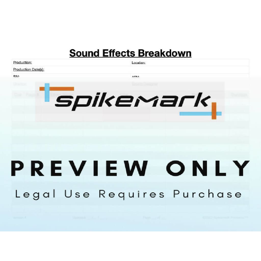 Sound Effects List Template Spikemark Products