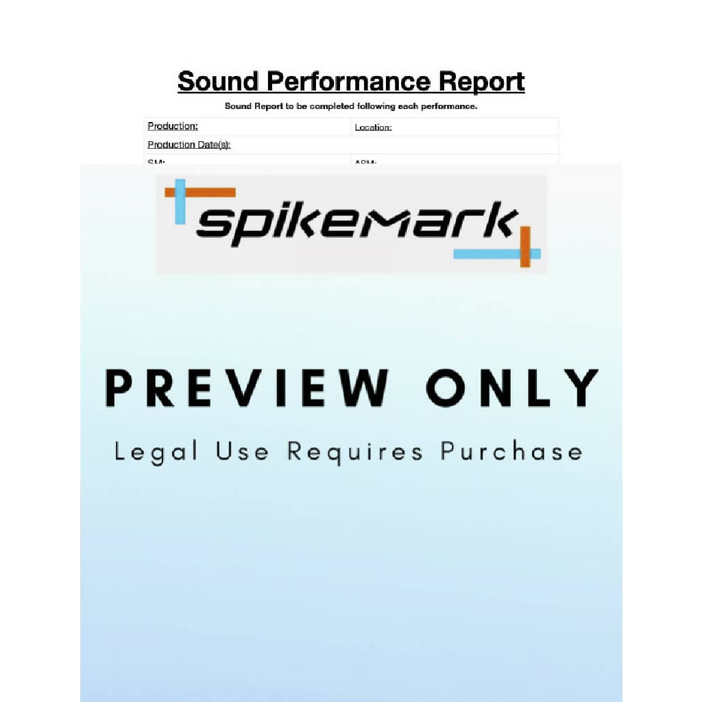 Sound Performance Report Template Spikemark Products